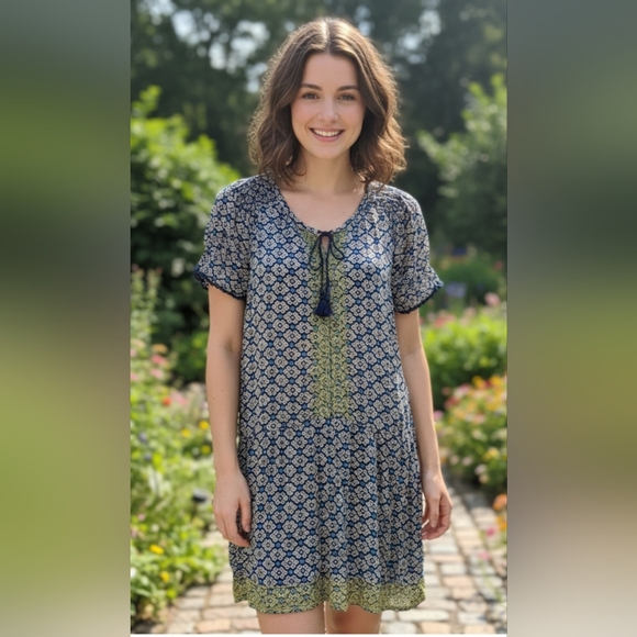 By Anthropologie Tops - Anthropologie Blue Geometric Sikka Romper By Phylis Taylor